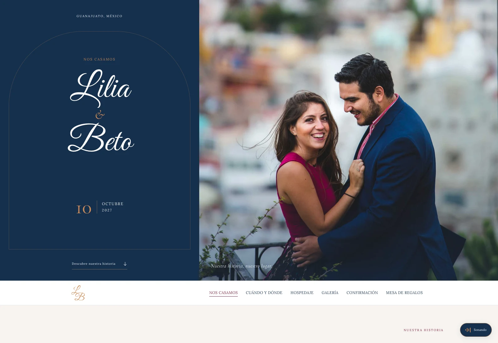 Diseño real de la invitación Capital en escritorio
